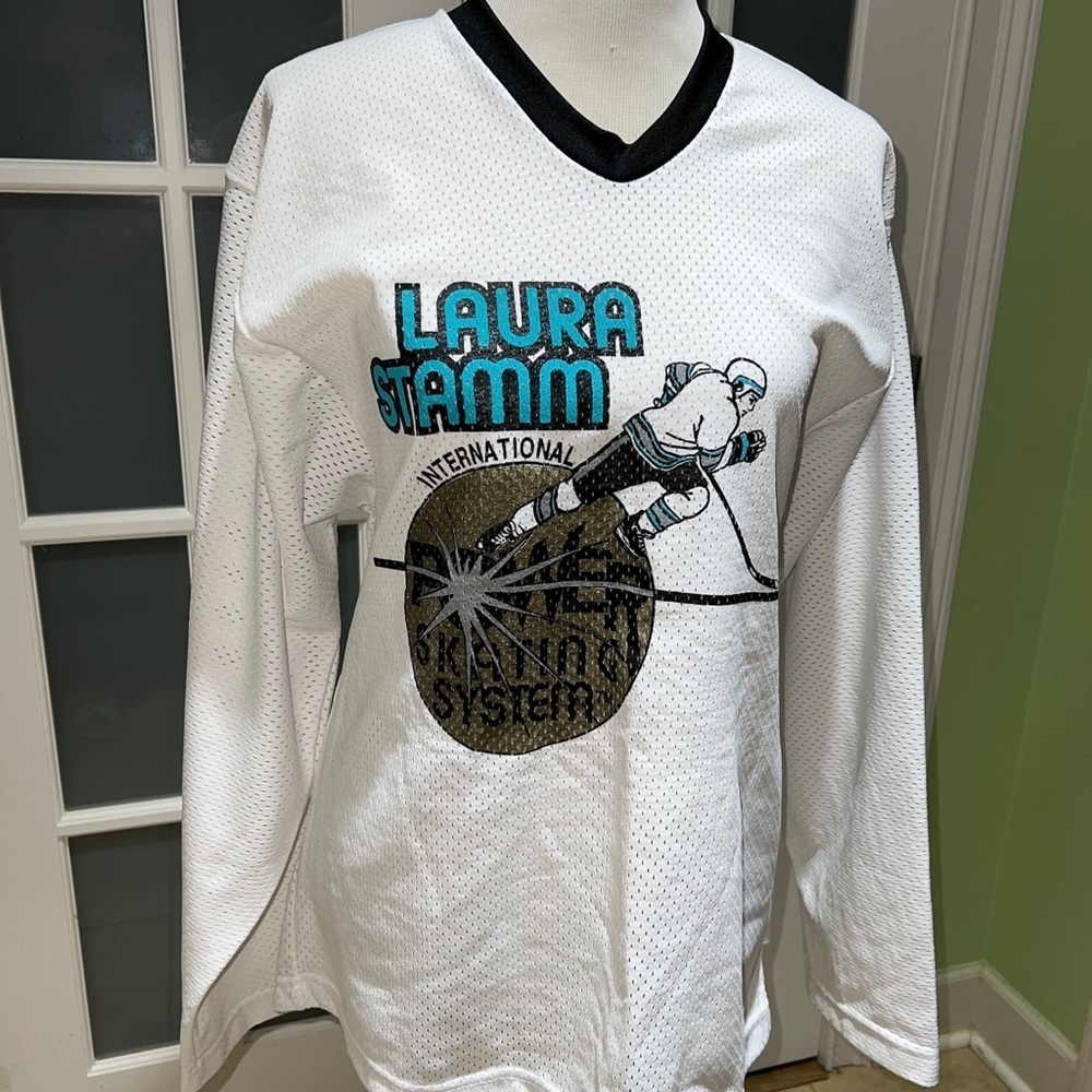 Laura stamm vintage hockey Jersey new M white made in the USA